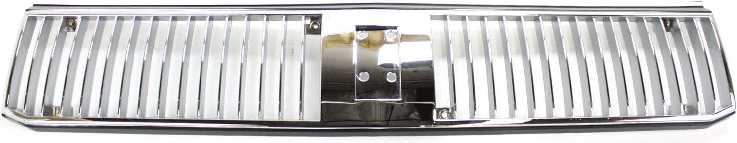 Front Grille Chrome Shell And Insert Plastic Direct Replacement Compatible With 1989-1991 Oldsmobile Cutlass Ciera GM1200106 10068949