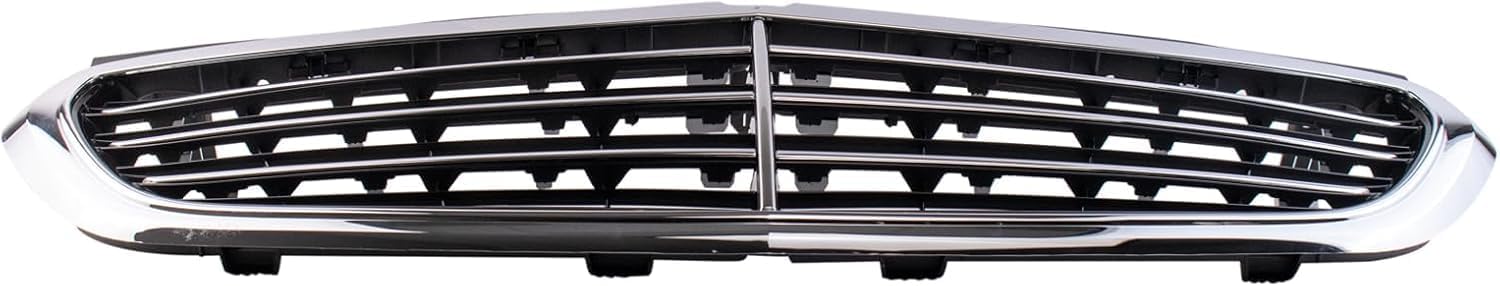 Front Grille Chrome Shell And Insert Plastic Direct Replacement Compatible With 2014-2016 Mercedes Benz E350 MB1200165 2128801483
