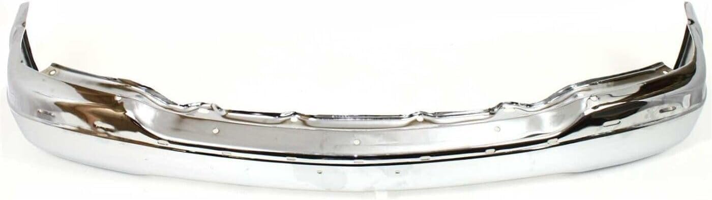 AUTOS PARTS PLUS Front Bumper Chrome Steel + Face Bar Trim Cap Primed Direct Replacement Compatible With 1999-2002 GMC Sierra / 2000-2006 Yukon 1500 2500 GM1002835 GM1051104 15758072-PFM 89026801