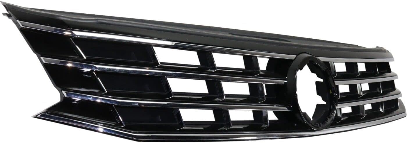 Front Grille Assembly Primed Shell And Insert Plastic Direct Replacement Compatible With 2016-2019 Volkswagen Passat VW1200169 561853651HOQE