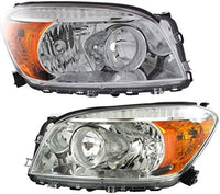 Set Of 2 Front Head Light Assembly Lens And Housing Plastic Left Driver & Right Passenger Side Direct Replacement Compatible With 2006-2008 Toyota RAV4 TO2518106 TO2519106