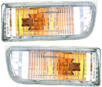 Front Bumper Chrome + Lower Valance Primed + Brackets + Signal Lights Left Driver & Right Passenger Side Direct Replacement Compatible With 1999-2002 Toyota 4Runner TO2531133