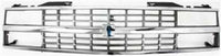 Front Grille Chrome Shell & Black Insert With Quad or Composite Headlights Direct Replacement Compatible With 1988-1993 Chevrolet C/K Series GM1200142 15615110
