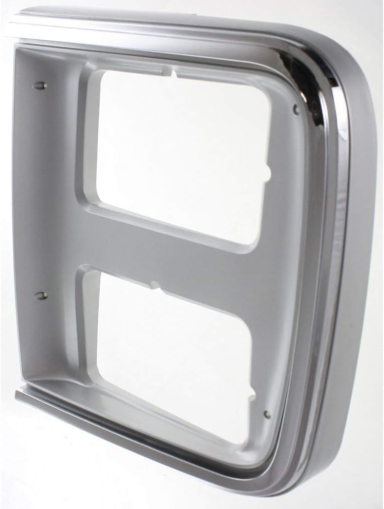 Set Of 2 Front Headlight Door Bezel Chrome Left Driver & Right Passenger Side Direct Replacement Compatible With 1985-1991 Chevrolet & GMC G-Series GM2513124 GM2512124 15596118