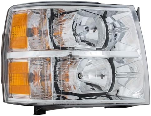 Front Grille Textured Shell And Insert + Headlight Left Driver & Right Passenger Side Direct Replacement Compatible With 2007-2013 Chevrolet Silverado 1500 GM1200578 GM2502280