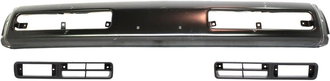 AUTOS PARTS PLUS Front Bumper Steel + Fog Light Molding Primed Left Driver & Right Passenger Side Direct Replacement Compatible With 1993-1995 Nissan Pickup NI1002102 NI1039101 NI1038101 6225655G00