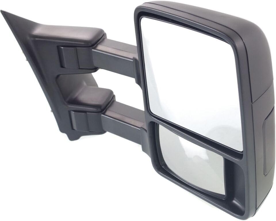 Set of 2 Front Towing Mirror Dual Glass Manual Folding Non Heated Textured Right Passenger & Left Driver Side Direct Replacement Compatible With 2008-2010 Ford F-Super Duty FO1320340