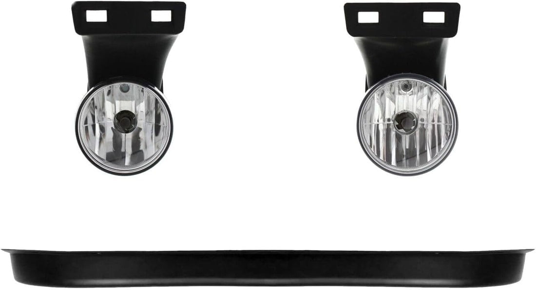 Front Bumper Lower Valance Air Dam Textured + Fog Lamps Right Passenger & Left Driver Side Direct Replacement Compatible With 1999-2002 Dodge Ram Full Size Pickup CH1090124 CH2592120