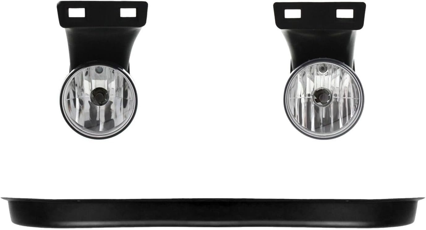 Front Bumper Lower Valance Air Dam Textured + Fog Lamps Right Passenger & Left Driver Side Direct Replacement Compatible With 1999-2002 Dodge Ram Full Size Pickup CH1090124 CH2592120