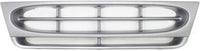 AUTOS PARTS PLUS Front Grille Silver Shell & Insert + Header Panel ABS Plastic + Bumper Filler Stone Deflector Primed Direct Replacement Compatible With 1997-2002 Ford E- Class FO1200338 FO1092175