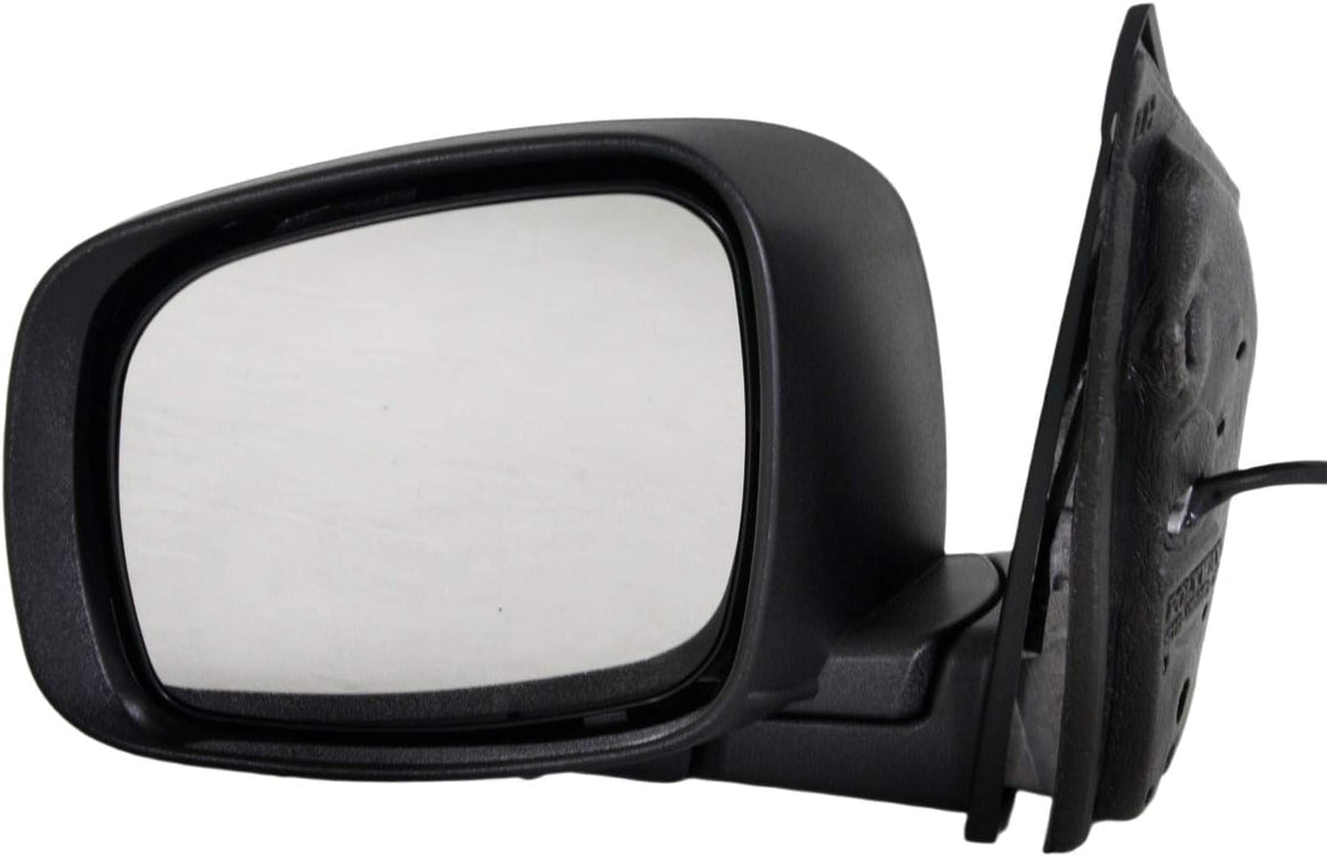 Front Power Mirror Manual Folding Heated Textured Left Driver Side Direct Replacement Compatible With 2008-2019 Dodge Grand Caravan / 2008-2016 Chrysler Town & Country CH1320291