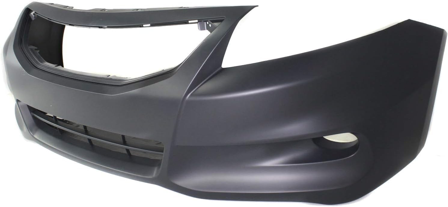 Front Bumper Cover Primed With Fog Light Holes Direct Replacement Compatible With 2011-2012 Honda Accord HO1000277 04711TE0A80ZZ
