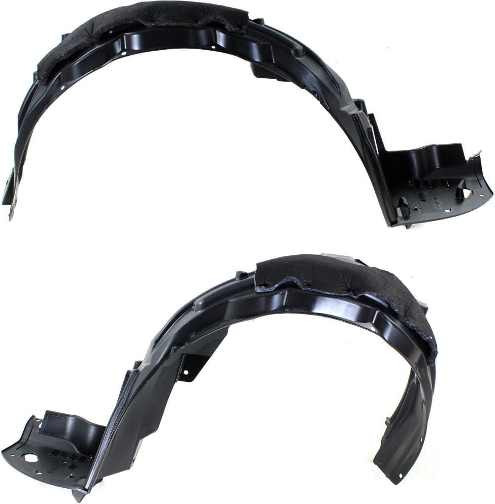 Front Engine Splash Shield Under Cover + Fender Liners Plastic Left Driver & Right Passenger Side Direct Replacement Compatible with 2008-2012 Honda Accord HO1248138 HO1249138