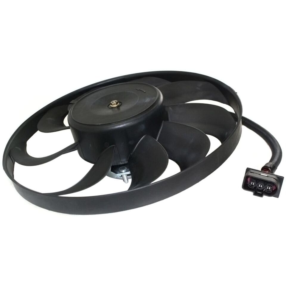 Front A/C Condenser Cooling Fan Assembly Right Passenger Side Direct Replacement Compatible with 1999-2005 Volkswagen Jetta VW3117111 1C0959455C