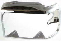 Front Head Light Door Bezel Chrome Steel Left Driver Side Direct Replacement Compatible With 1992-1997 Ford F-Series FO2512130 F2TZ13064D