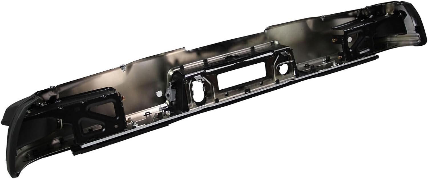 Rear Step Bumper Assembly Chrome Steel Without Sensor & With Corner Holes Direct Replacement Compatible With 2014-2018 Chevrolet Silverado/GMC Sierra 1500 GM1103176 23154012