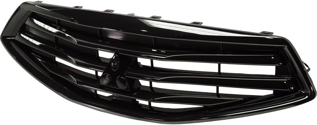 Front Grille Black Shell And Insert Plastic Direct Replacement Compatible With 2017-2019 Mitsubishi Mirage MI1200270 6402A377
