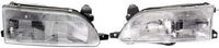 Front Headlights + Corner Lamps Assembly Right Passenger & Left Driver Side Direct Replacement Compatible With Toyota Corolla 1993-1997 TO2503107 TO2502107 TO2550106 TO2551106