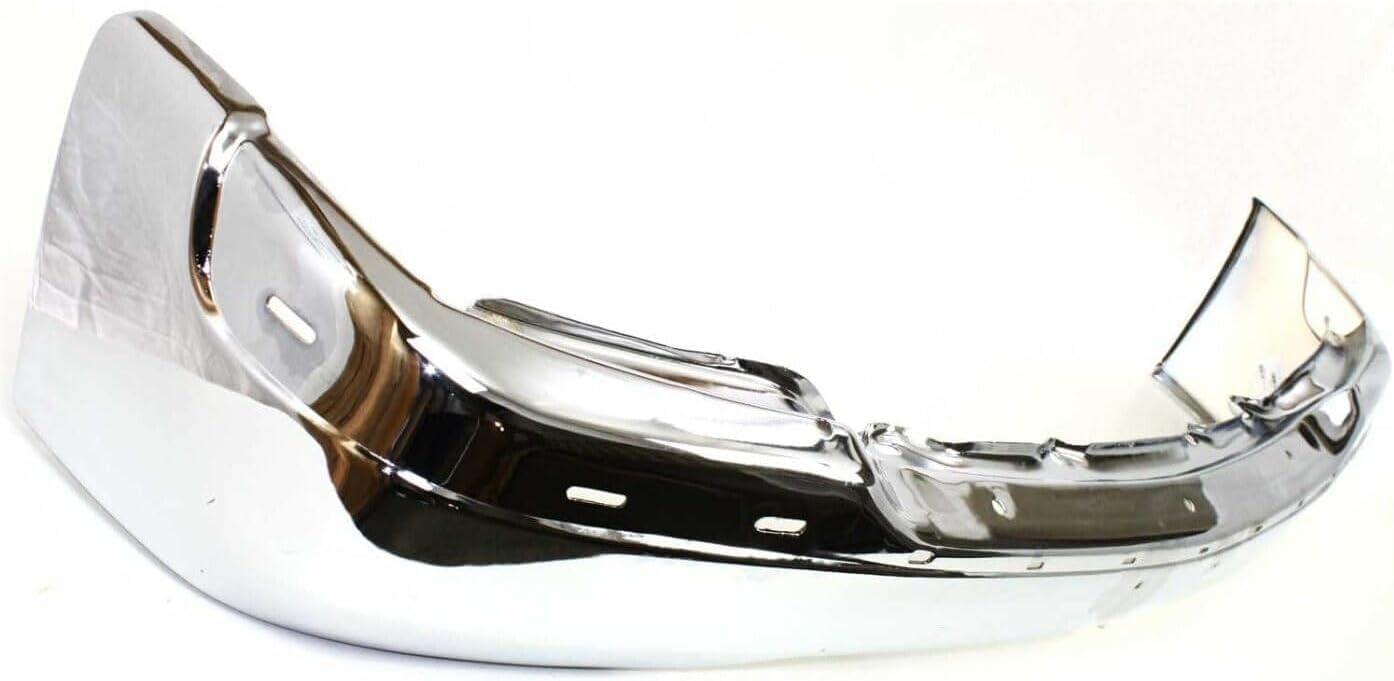 AUTOS PARTS PLUS Front Bumper Chrome Steel + Face Bar Trim Cap Primed Direct Replacement Compatible With 1999-2002 GMC Sierra / 2000-2006 Yukon 1500 2500 GM1002835 GM1051104 15758072-PFM 89026801