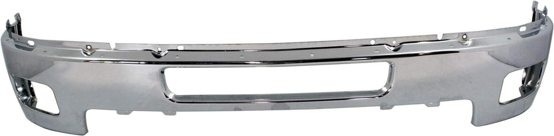 Front Bumper Chrome + Upper Cover + Lower Valance Air Deflector + Extension + Fog Lights Left & Right Side Direct Replacement Compatible With 2011-2014 Chevrolet Silverado 2500HD 3500
