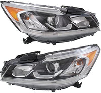 Set Of 2 Front Head Light Assembly Left Driver & Right Passenger Side Direct Replacement Compatible With 2016-2017 Honda Accord HO2503169 HO2502169 33100T2AA81 33150T2AA81