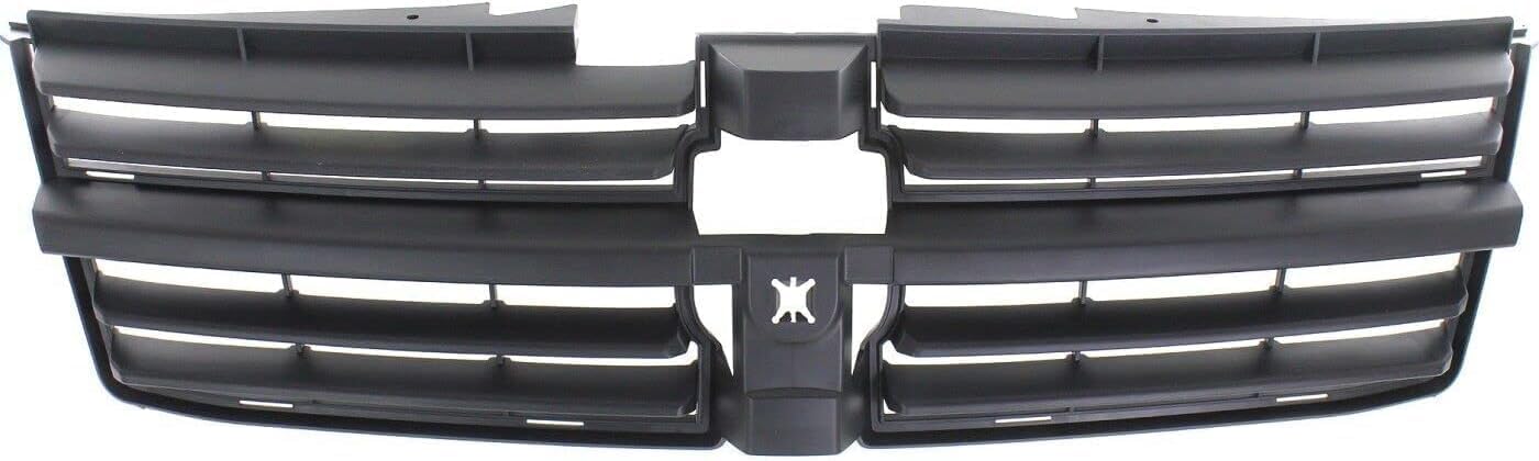 Front Grille Textured Dark Gray Shell And Insert Plastic Direct Replacement Compatible With 2008-2010 Dodge Grand Caravan CH1200310 5113126AA