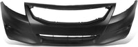 Front Bumper Cover Primed With Fog Light Holes Direct Replacement Compatible With 2011-2012 Honda Accord HO1000277 04711TE0A80ZZ