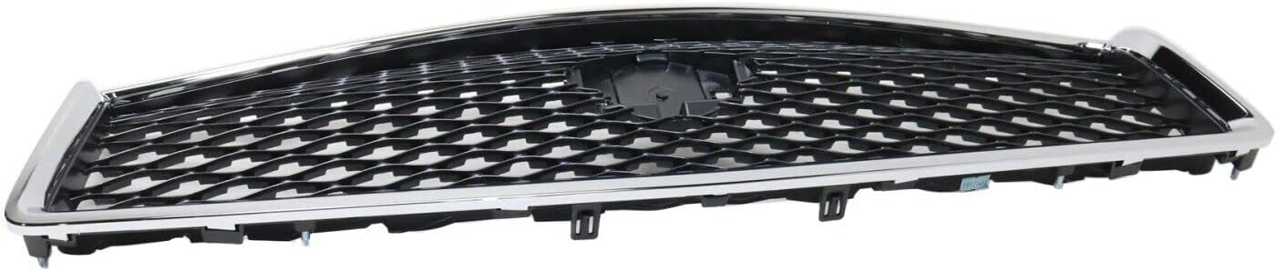 Front Grille Chrome Shell/Painted Gray Insert Direct Replacement Compatible With 2014-2017 Infiniti Q50 IN1200118 623104HB1B