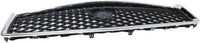 Front Grille Chrome Shell/Painted Gray Insert Direct Replacement Compatible With 2014-2017 Infiniti Q50 IN1200118 623104HB1B