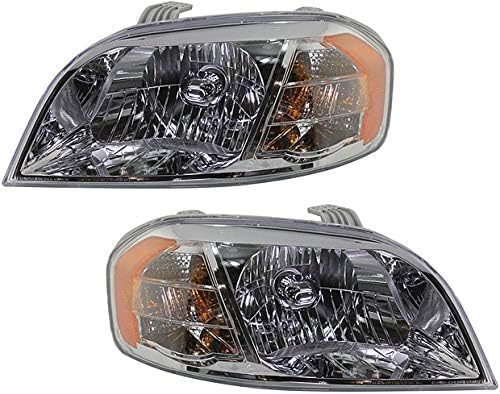 Set Of 2 Head Light Assembly Halogen Right Passenger & Left Driver Side Direct Replacement Compatible With 2007-2011 Chevrolet Aveo 96650525 96650526