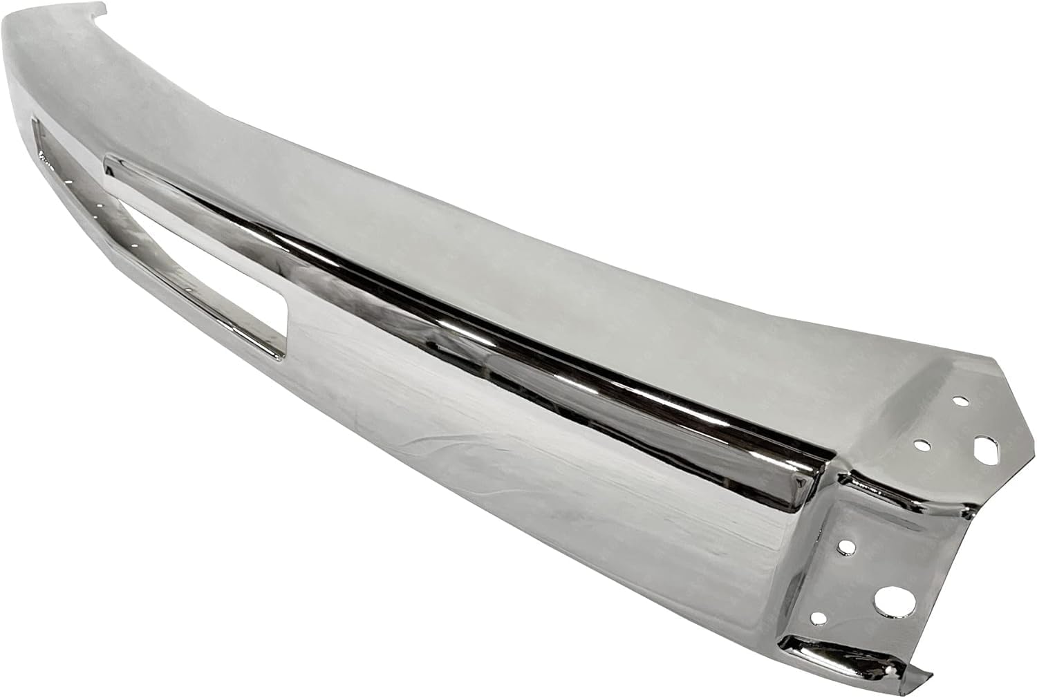 Front Bumper Impact Bar Chrome Steel + Lower Valance Air Deflector Textured with Tow Hook Holes Direct Replacement Compatible With 2007-2013 Chevrolet Silverado 1500 GM1092192