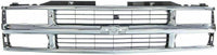 Front Grille Chrome Shell And Insert Plastic + Signals & Headlights + Side Reflector and Marker Lamps Right & Left Side Direct Replacement Compatible With Chevrolet C/K Series 1994-00