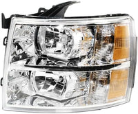 Front Bumper Steel + Grille + Lower Valance Air Deflector + Extension + End Caps + Headlights Left & Right Side Direct Replacement Compatible With 2007-2013 Chevrolet Silverado 1500