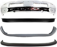 Front Bumper Chrome Steel + Upper & Lower Cover + Valance Air Deflector Textured Direct Replacement For 1994-2001 Dodge Ram 1500/1994-2002 2500 3500 CH1000232 CH1000160 CH1002256