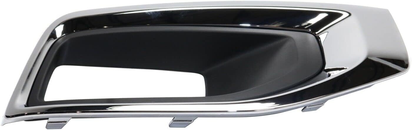 Front Fog Light Molding Primed With Chrome Bezel Left Driver Side Direct Replacement Compatible With 2015-2020 GMC Yukon/XL GM1038187 22936426