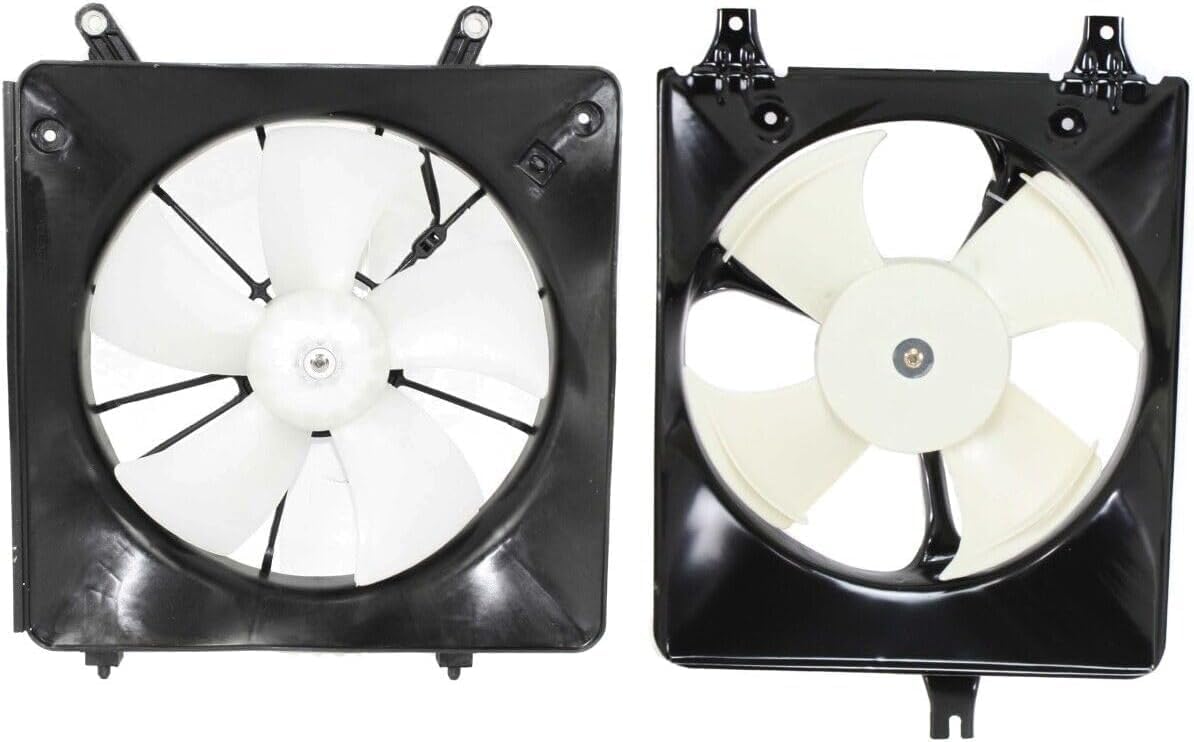 Front Radiator & A/C Condenser Single Fan Assembly Direct Replacement Compatible With 1998-2002 Honda Accord HO3115103 HO3113106 19015PAAA01-PFM 19020PAAA01 38605PAAA01