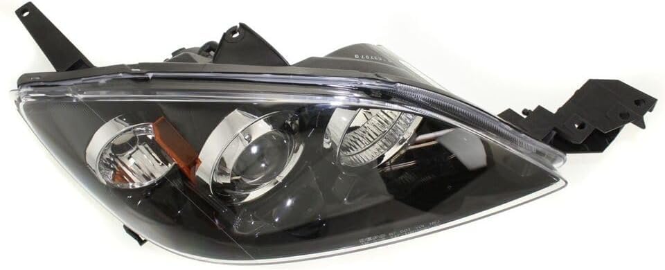 Set Of 2 Front Head Light Lens And Housing Halogen Right Passenger & Left Driver Side Direct Replacement Compatible With 2004-2009 Mazda 3 MA2518107 MA2519107 BN8F510L0E BN8F510K0E