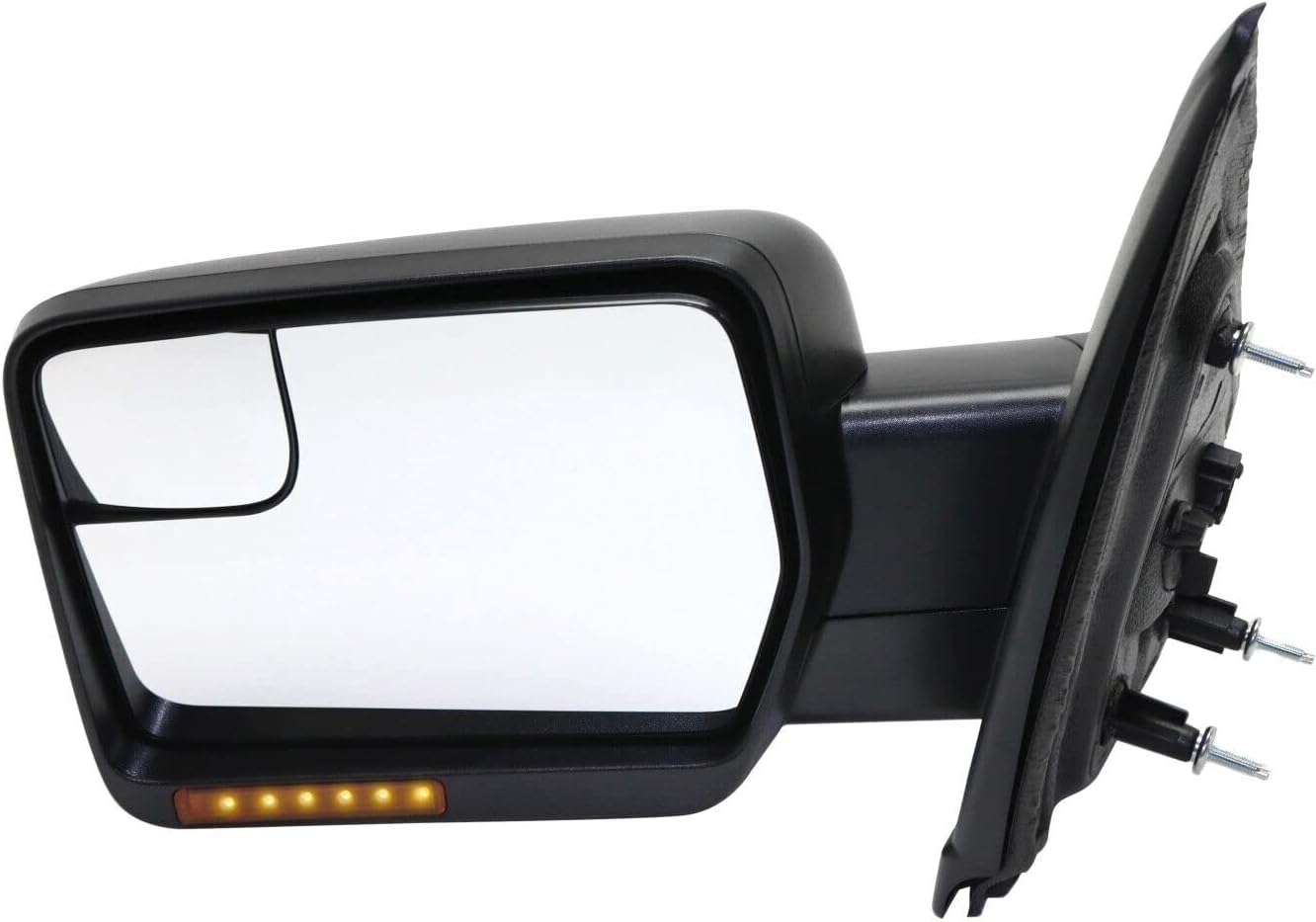 Front Power Mirror Manual Folding Heated Textured Left Driver Side Direct Replacement Compatible With 2011-2014 Ford F-150 FO1320407 BL3Z17683CA