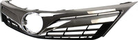 Front Upper & Lower Grille + Headlights + Fog Light Covers Primed Left Driver & Right Passenger Side Direct Replacement Compatible With 2012-2014 Toyota Camry TO1200343 TO1036128