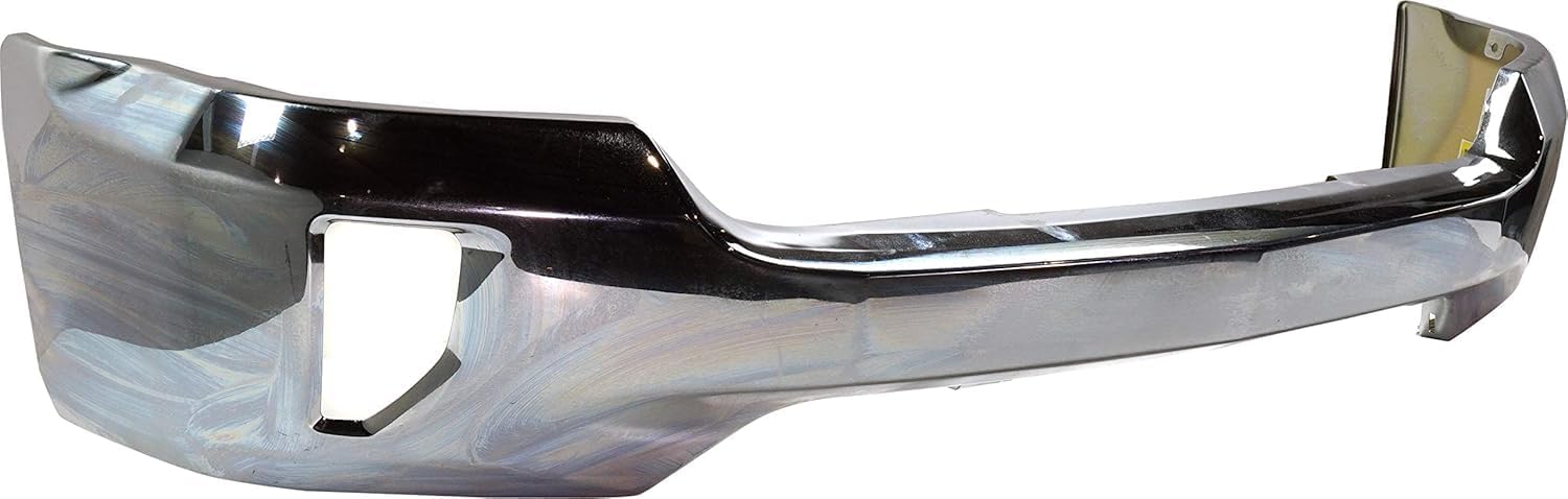 Front Bumper Face Bar Chrome Steel With Fog Light Holes Direct Replacement Compatible With 2016-2018 Chevrolet Silverado 1500/2019 LD GM1002861 84029801-PFM