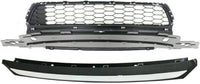 Front Lower Grille Textured + Bumper Molding Chrome Direct Replacement Compatible With 2013-2015 Honda Accord HO1036114 HO1095119 71103T2AA00 71150T2FA00
