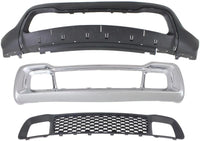 Front Bumper Lower Cover + Grille & Frame Direct Replacement Compatible With 2014-2016 Jeep Grand Cherokee CH1015114 CH1036128 CH1037107 68143076AD 68141936AD 68143105AC