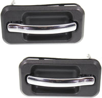 Set of 2 Rear Door Handle Black Bezel with Chrome Lever Left Driver & Right Passenger Side Direct Replacement Compatible with 2003-2009 Hummer H2 HU1520101 HU1521101 25845865