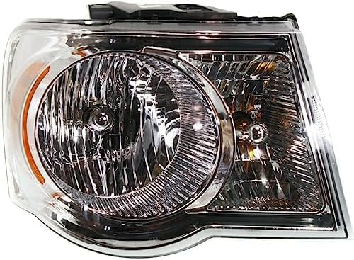 Set Of 2 Front Head Light Assembly Plastic Left Driver & Right Passenger Side Direct Replacement Compatible With 2007-2009 Chrysler Aspen CH2502179 CH2503179