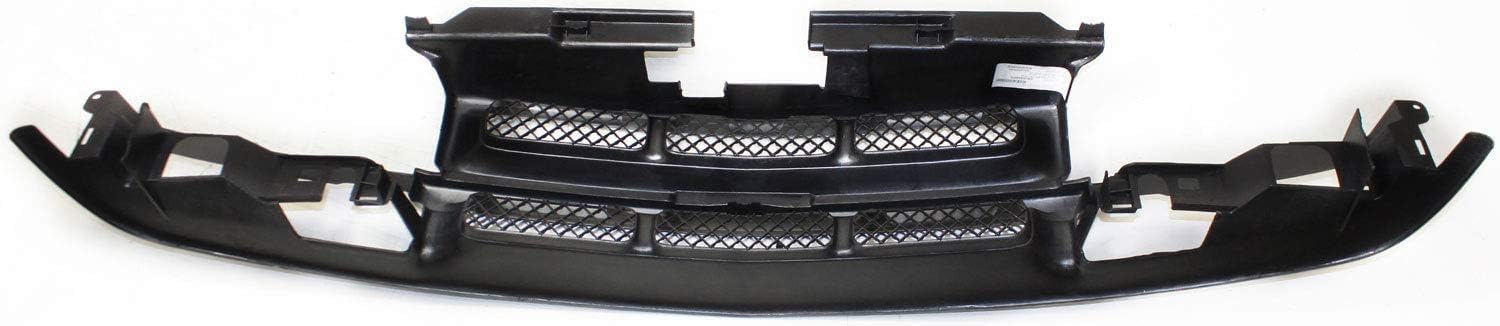 AUTOS PARTS PLUS Front Bumper Primed Steel + Grille Primed Shell & With Mesh Insert Direct Replacement Compatible With 1998-2005 Chevrolet Blazer / 1998-2004 S-10 GM1002367 GM1200418 15007660 12472710