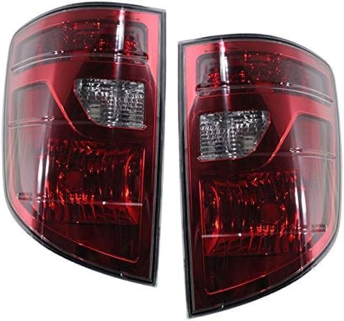 Set Of 2 Tail Light Lens and Housing Plastic Left Driver & Right Passenger Side Direct Replacement Compatible With 2009-2014 Honda Ridgeline HO2819140 HO2818140