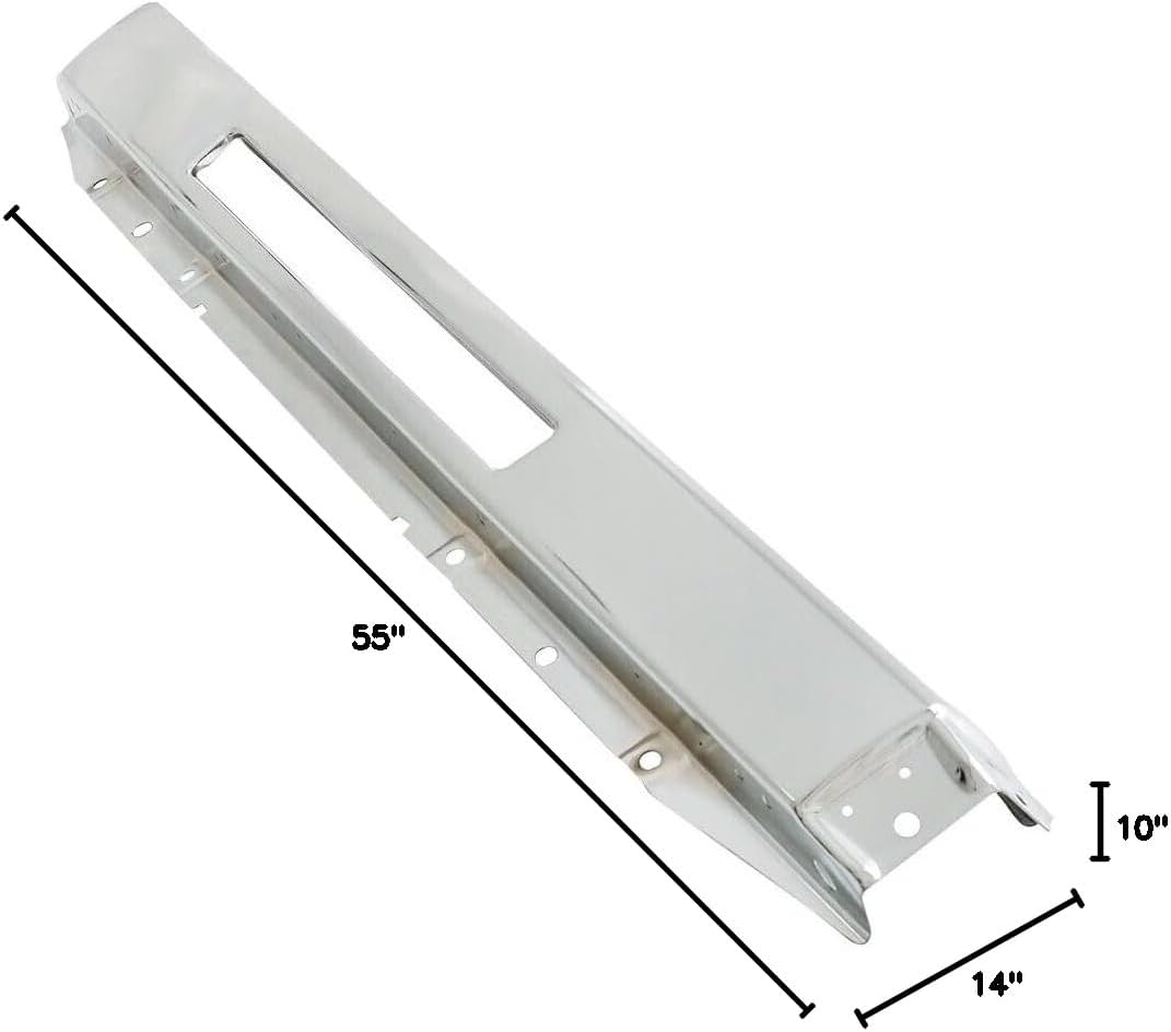 Front Bumper Impact Bar Chrome Steel Direct Replacement Compatible With 2009-2013 Chevrolet Silverado 1500/2007-2010 2500 3500 GM1002831 15941850