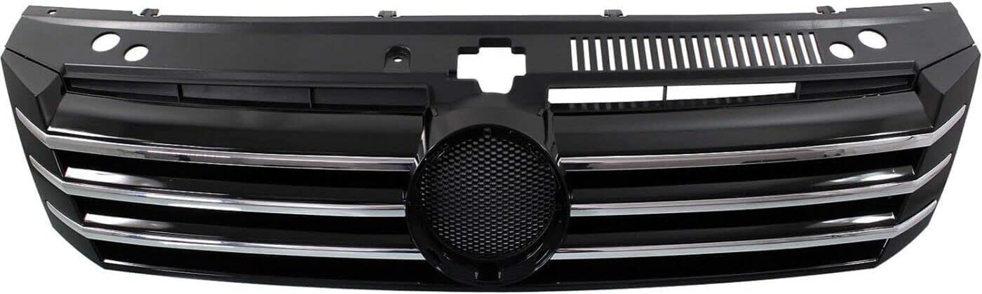Front Grille Primed Shell and Insert Plastic Direct Replacement Compatible With Volkswagen Passat 2012-2015 VW1200153 561853651COQE