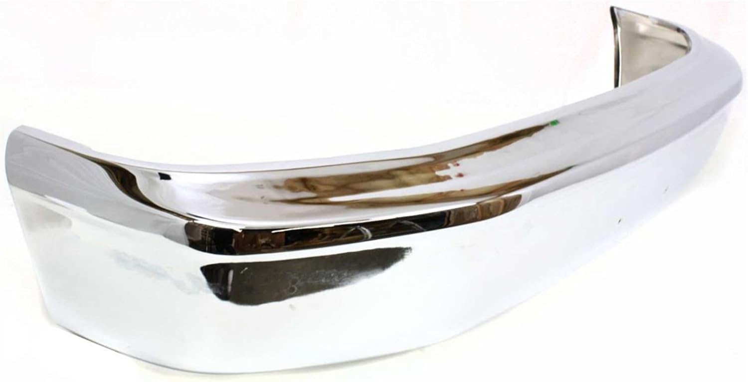 Front Bumper Face Bar Chrome Without Molding Holes Direct Replacement Compatible With 1992-1997 Ford F-Series FO1002236 F2TZ17757A