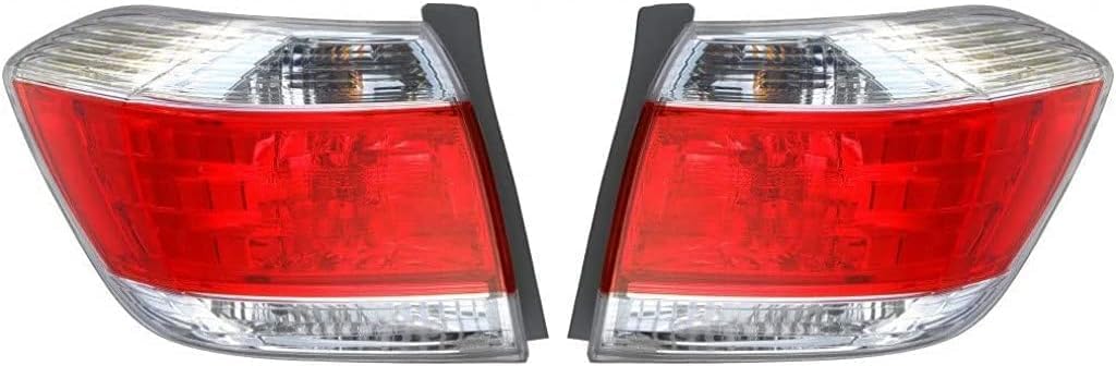 Set Of 2 Tail Light Assembly Left Driver & Right Passenger Side Direct Replacement Compatible With 2011-2013 Toyota Highlander TO2801185 TO2800185 815500E070 815600E070